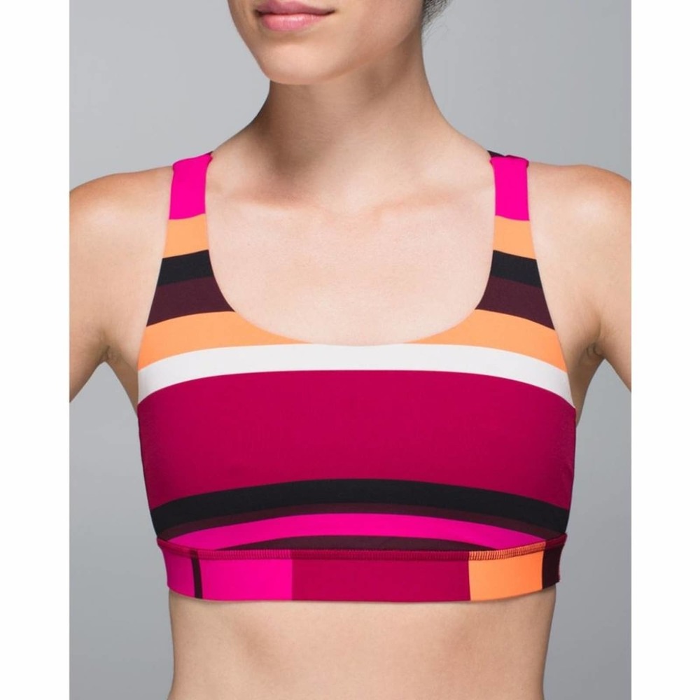 Lululemon Energy Bra in Blossom Stripe Bumble Berry Ghost - Picture 2 of 10